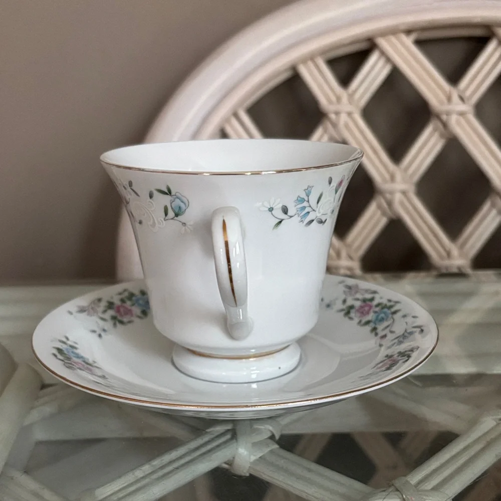 Vintage Tangshan Floral Teacup & Saucer Set